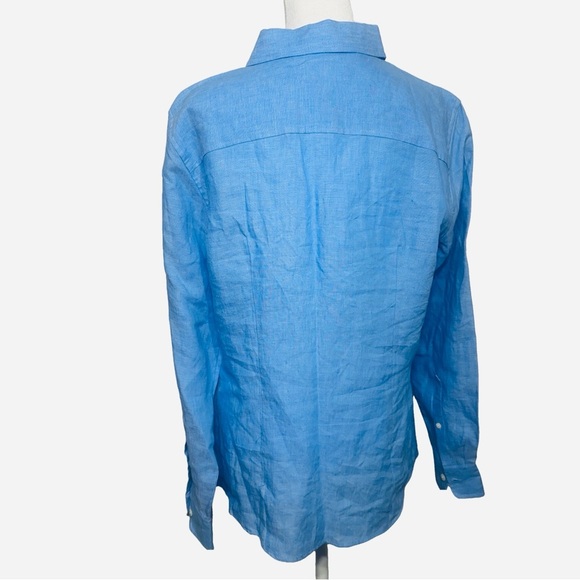 LL Bean Women Med 100% Linen Long Sleeve Casual Elegance Beachy Sustainable Boho - Picture 2 of 4